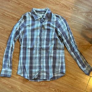 Grey soft plaid button down shirt